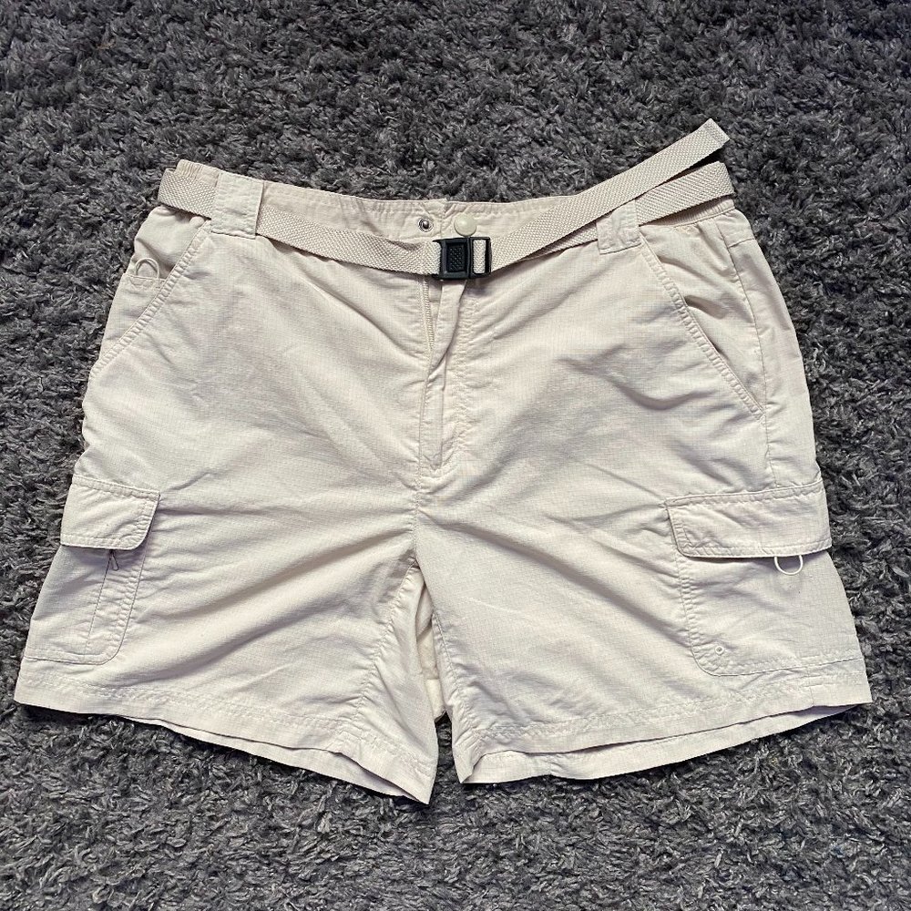 Field & Stream Nylon Khaki Belted Cargo Shorts